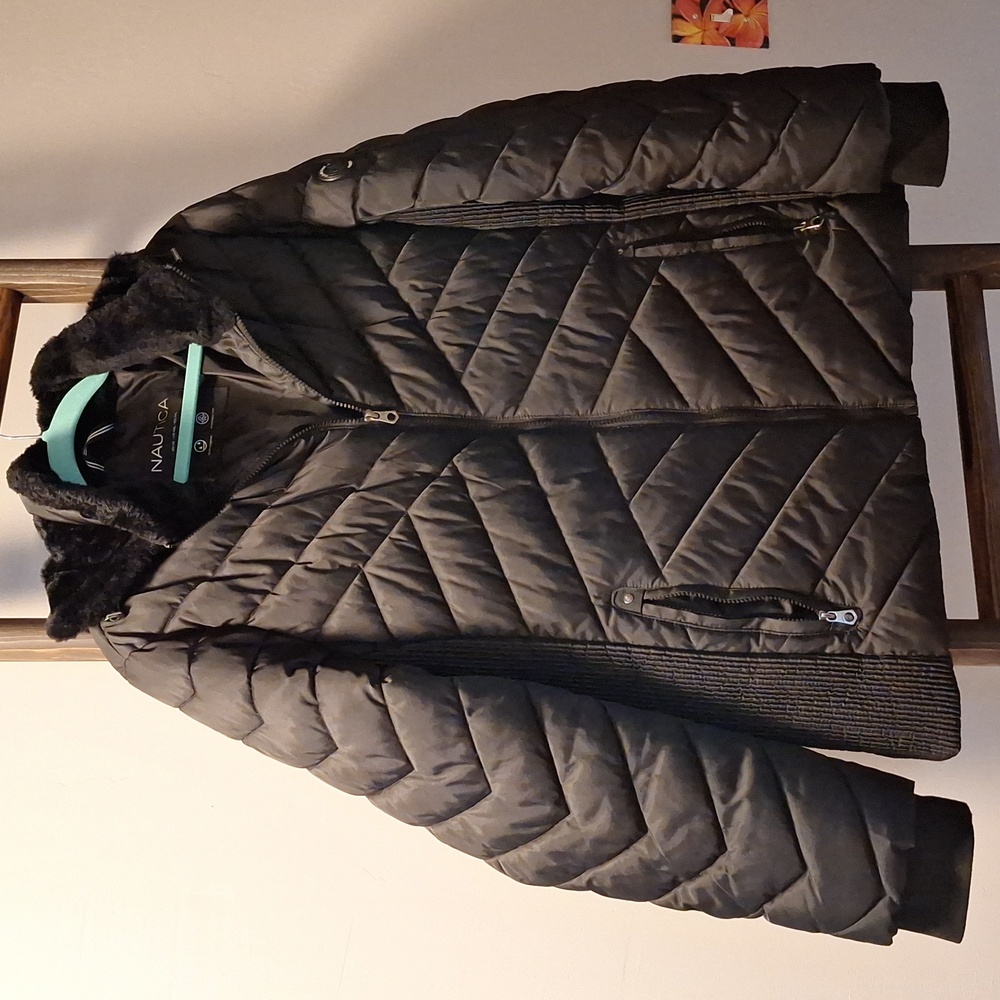 nautica women's coat black size xxl